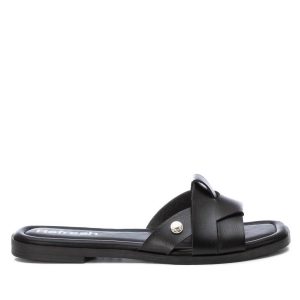 Damen – flache Sandalen – Schwarz – 7703603806268
