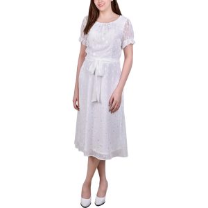 Kleid – Kurzgrößen, Chiffon, knielang, Midi