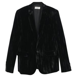 Saint Laurent Blazer – Schwarz, Samt, 7748633395260