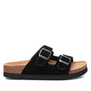 Damen – flache Sandalen – Schwarz – 7703563960380
