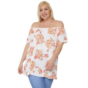 Top – Blumenmuster, bedruckt, schulterfrei, 7805690904636
