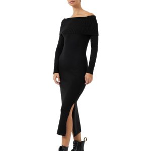 schulterfrei – Midi – Strickkleid