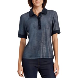 Poloshirt – Metallic-Optik, Top