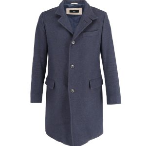 Hugo Boss Mantel – schmale Passform, Marineblau, Viskose