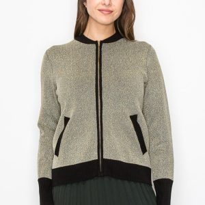 Jacke – Gold, Schimmer, mit Reißverschluss, 7833080954940