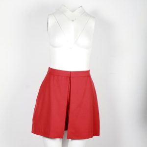 Alexander McQueen Rock – Kellerfalten, Mini, Rot, Baumwolle, 7703694082108