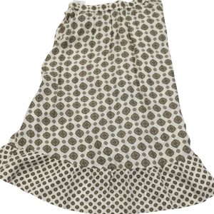 Michael Kors Rock – asymmetrisch, gerüscht, Jacquard, Midi, Elfenbein, Seide, 7764995080252