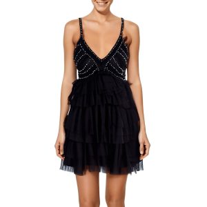 Mini – verziert – Cocktail- und Partykleid