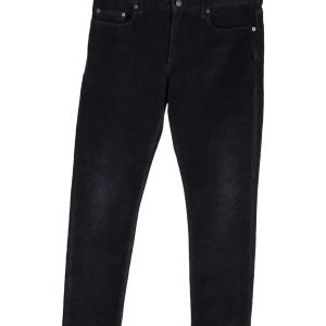 Saint Laurent Hose – gerades Bein, Cord, Schwarz, Baumwolle, 7748907040828