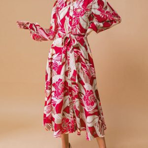 Kleid – Herzmotiv, gewebt, Midi