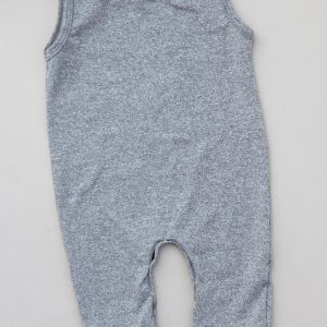 Ärmelloser Jumpsuit im Joggingstil – meliertes Grau