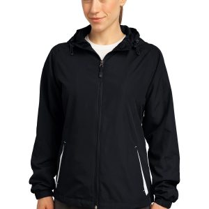 Sport-Tek Damen-Jacke – Colorblock, mit Kapuze, Raglan