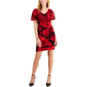 Kurzgrößen – bedruckt – Mini – Cocktail- und Partykleid