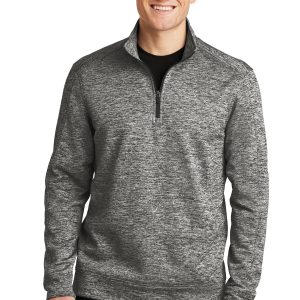 Sport-Tek Herren-Pullover – PosiCharge, Electric Heather, Fleece, 1/4-Reißverschluss