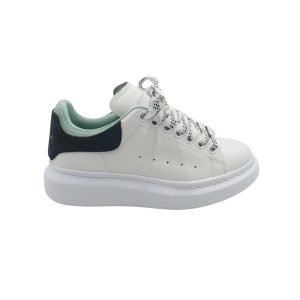 Alexander McQueen Sneaker – Oversize, Weiß, Waldgrün, Leder, 7703700013116