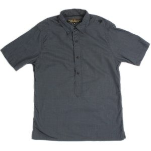 Kleid – Grau, Kurzarm, Hemd