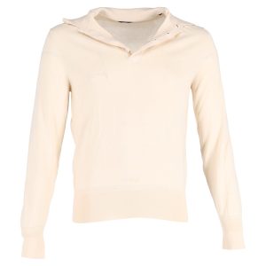 Tom Ford Poloshirt – Langarm, Sahne, Wolle