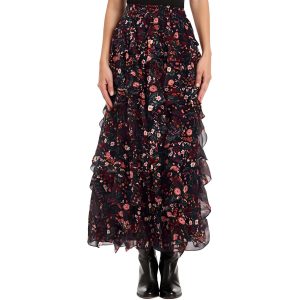 Rock – Blumenmuster, bedruckt, Maxi