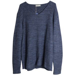 Etro Pullover – V-Ausschnitt, gestrickt, Blau, Baumwolle, Leinen