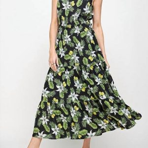 Maxi – Neckholder-Kleid – Schwarz