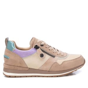 Damen-Sneaker – verstellbar, mit Spitze, Taupe, 7765021294652