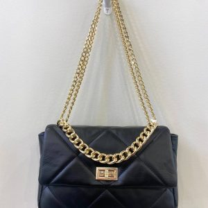 Handtasche – Schwarz, gesteppt