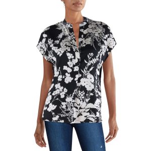 Top – zum Überziehen, Blumenmuster, bedruckt, Seide