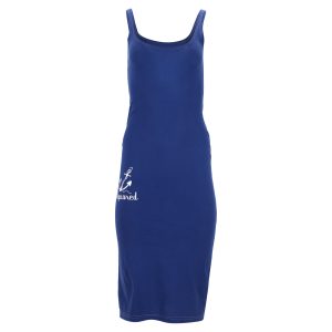 Kleid – Dsquared2, ärmellos, Midi, Blau, Baumwolle, 7833190629436