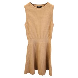 Theory Kleid – ärmellos, gestrickt, Mini, Beige, Baumwolle, 7748684808252